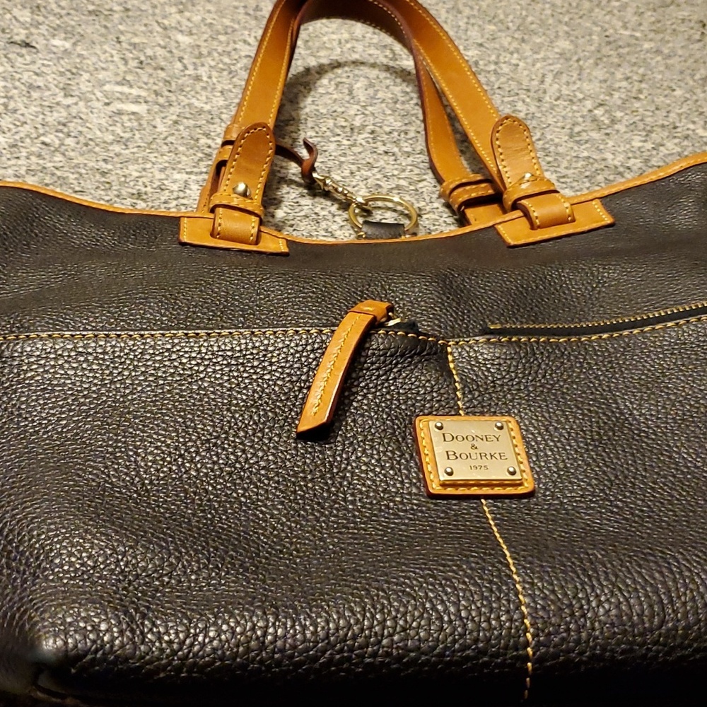 Navy blue Dooney & Bourke purse with matching wallet and keychain